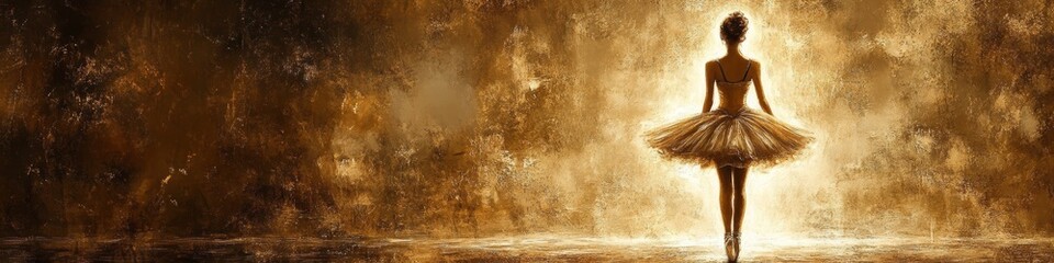 Fototapeta premium A ballerina dancing in neon lights with colorful gradient background