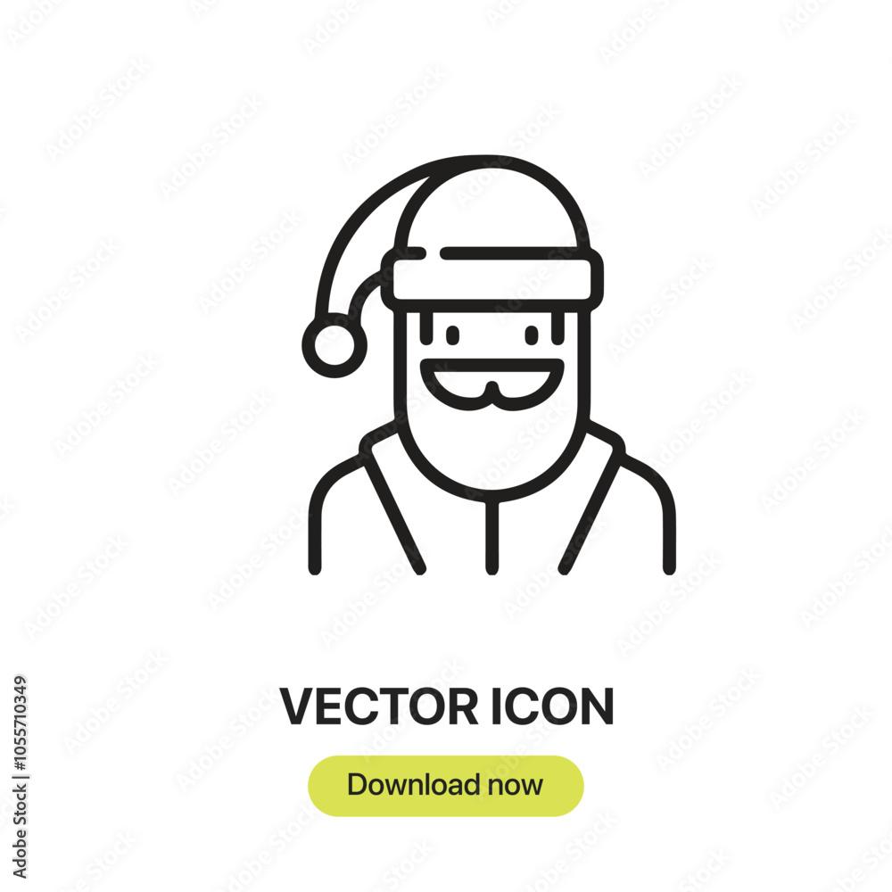 Leinwandbilder santa icon vector. linear-style sign for mobile concept and web design. santa symbol illustration. p