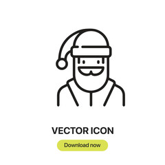Obraz premium Santa icon vector. Linear-style sign for mobile concept and web design. Santa symbol illustration. Pixel vector graphics - Vector. 