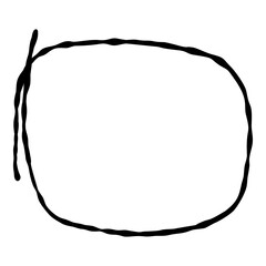 Outline hand painted frame doodle PNG isolated shape. Hand drawn line shape. Simple stroke grunge icon. Minimalist cartoon playful shape logo