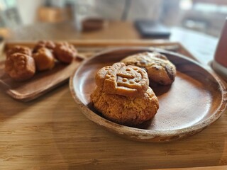 Coffee, dessert, and cookies in jeju island