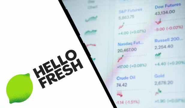 Dhaka, Bangladesh- 26 Oct 2024: Hello Fresh logo is displayed on smartphone.