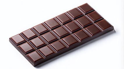 Aerial View of a Chocolate Bar on a White Background for Delicious Treats and Confectionery Lovers