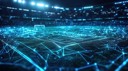 Obraz premium Digital Soccer Field Network Connection Concept 