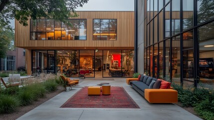 Dynamic 2025 startup office with collaborative team interactive tech screens and forward-thinking design layout