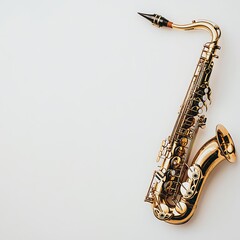 A saxophone on a white background.
