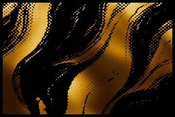 Golden abstract background. Design template for invitation, web, banner, birthday, wedding, business card. Ink stains .