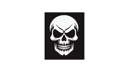 skull scary cool shape on black background vector illustration 