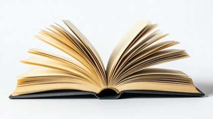 Obraz premium An Open Book with Fanned Pages on a White Background