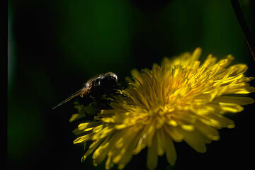 Bees Pollinating Vibrant Flowers in a Natural Garden Setting