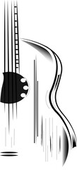 black and white guitar