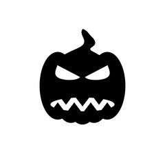 Halloween pumpkin icon on white background. Vector illustration.