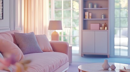 Cozy Living Room with Soft Lighting and Modern Decor