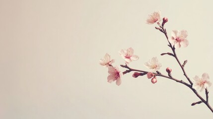 Fototapeta premium Delicate Pink Blossoms on a Branch