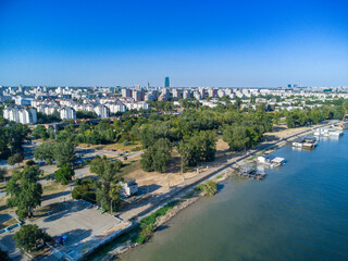 Fototapeta premium Serbia, Sava river, Ada međjica, Belgrade