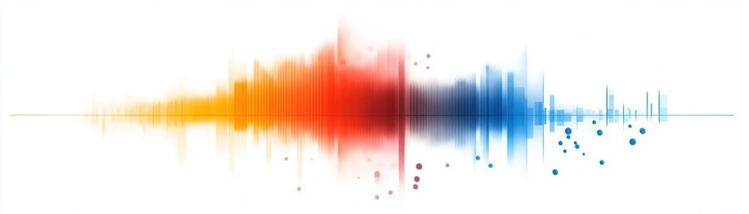 Colorful sound wave graphic on a white isolated background.