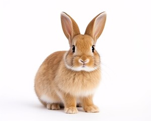 Fototapeta premium Cute Rabbit on White Background