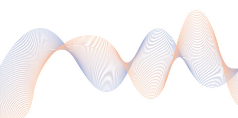 Abstract multicolor gradient wave lines vector background, twisted curve lines and blend effect, frequency sound wave lines, 3d contour line patterned background illustration.	