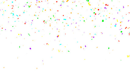 colorful confetti rain on transparent background, birthday and celebration overlay,social media overlay design element	