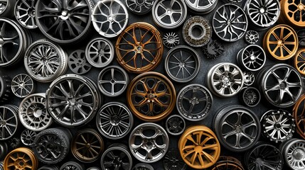 Artistic Representation of Various Wheel Designs