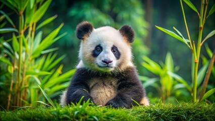 Obraz premium Baby Giant Panda in Chengdu, Sichuan Province, China - Adorable Wildlife Photography