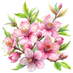 Blossom delight watercolor flower on transparent background