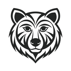 Tribal Bear Head Silhouette Vector Art illustration.