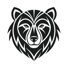 Tribal Bear Head Silhouette Vector Art illustration.