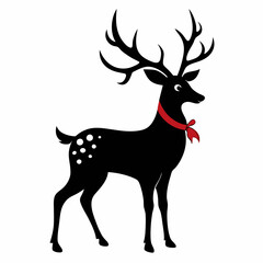 Christmas Deer Black silhouette