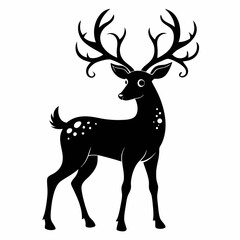 Christmas Deer Black silhouette