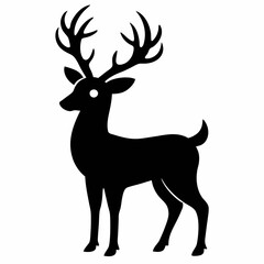 Christmas Deer Black silhouette