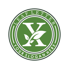 combination of letter x and leaf design with creative concept