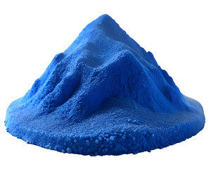 pile of blue powder sand on transparent background