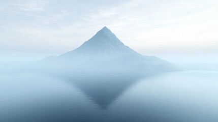 Mountain is reflected in the water