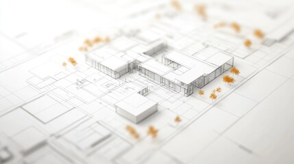 Architectural model showcasing a modern building layout.