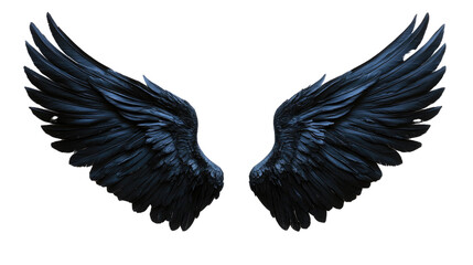 Obraz premium pair of black wings isolated on white background