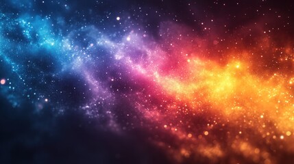Obraz premium A vibrant cosmic scene filled with colorful stars and nebulae.