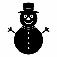 Funny Cute Snowman Black silhouette