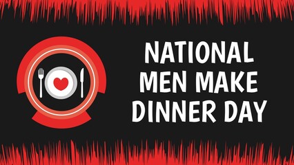 National Men Make Dinner Day web banner design illustration 