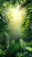 Lush Tranquility in Tropical Rainforest