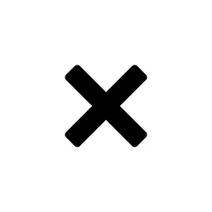 Cross mark icon in rounded corner. X sign symbol