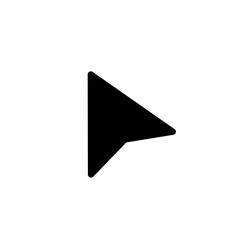 Cursor arrow head icon in rounded corner. Computer pointer mouse sign symbol
