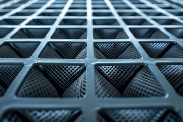 Abstract background of an industrial air filter forming a repetitive geometric pattern