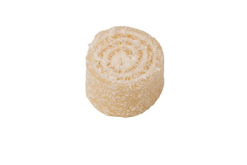 Coconut candy roll isolated on a white background.