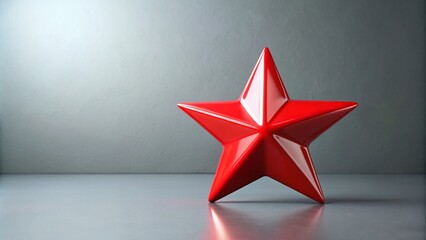 Bright Red Star-Shaped Object with White Center on Clean Surface for Holiday Decor and Celebrations