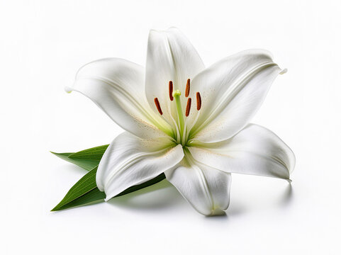 Lily isolated, lily on white background, Lily flower isolated, Lilyum Flower isolated on white background
