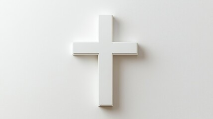 Obraz premium Simple Modern Cross Design on White Background