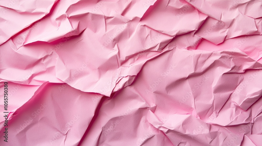 Poster crumpled and torn pink paper texture suitable for various design applications