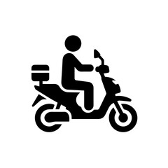 Motorbike Symbol Vector Black and White Icon for Easy Use