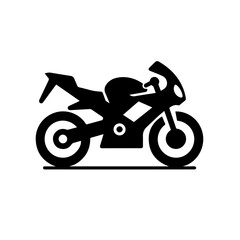 Motorbike Symbol Vector Black and White Icon for Easy Use